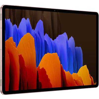 Tableta Samsung Galaxy Tab S7 Plus, 12.4 inch Multi-touch, Snapdragon 865+ Octa Core 3.09GHz, 6GB RAM, 128GB flash, Wi-Fi, Bluetooth, GPS, 5G, Android 10, Mystic Bronze