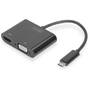 Adaptor Assmann DIGITUS USB Type C to HDMI + VGA Adapter 4K/30Hz / Full HD 1080p black