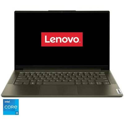 Ultrabook Lenovo 14'' Yoga Slim 7 14ITL05, FHD IPS, Procesor Intel Core i5-1135G7 (8M Cache, up to 4.20 GHz), 16GB DDR4, 1TB SSD, Intel Iris Xe, No OS, Dark Moss, Aluminium