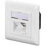 modular wall outlet 2xRJ45 white Cat6 fully shielded flush mount RAL 9010