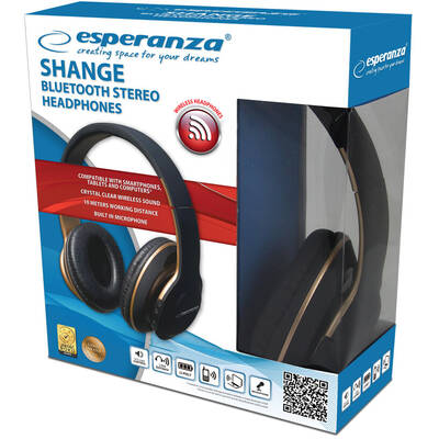 Casti Bluetooth Esperanza EH220 Bluetooth headphones Headband, Black