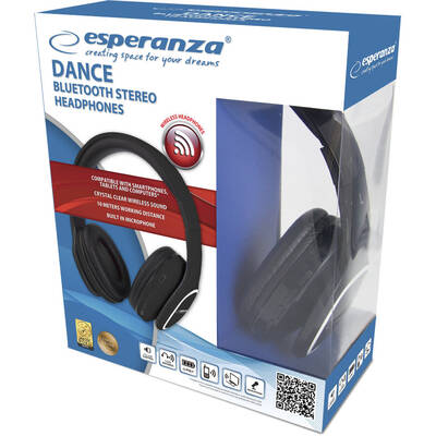 Casti Bluetooth Esperanza EH213K Bluetooth headphones Headband, Black