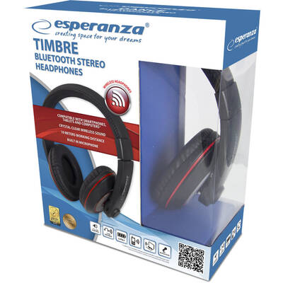 Casti Bluetooth Esperanza EH216K Bluetooth headphones Headband, Black