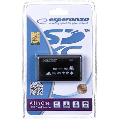 Card Reader Esperanza EA119 Black USB 2.0