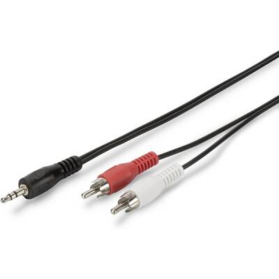 Adaptor Assmann Audio cable stereo 3.5mm - 2x RCA 5.00m CCS 2x0.10/10 shielded M/M black
