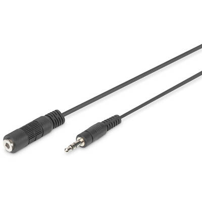 Assmann Audio extension cable stereo 3.5mm 5.00m CCS 2x0.10/10 shielded M/F black
