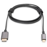 USB-C-HDMI Adapter 1.8m 4K/30Hz black metal housing