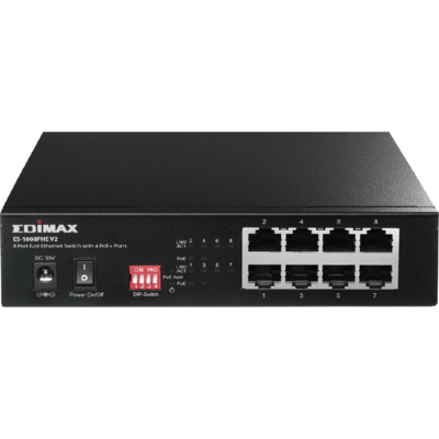 Switch Edimax 8x 10/100Mbps , 4x PoE, ext. power, 802.3af, 48W budget (15,4/p.)