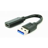 Adaptor Gembird USB 3.1 AM to Type-C female adapter cable 10 cm black