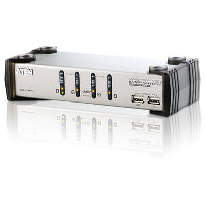 Switch KVM ATEN CS1734AC-AT CS1734A 4-Port USB KVMP Switch 4x USB KVM Cables 2-port USB Hub Audio