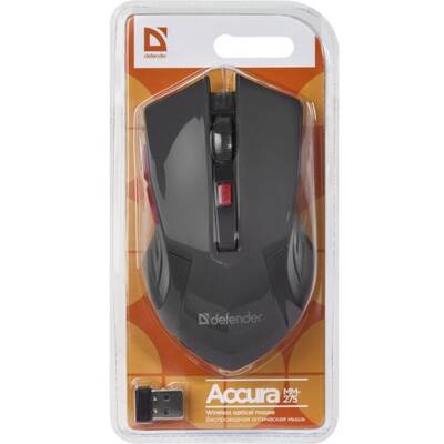 Mouse Defender ACCURA MM-275 RF BLACK & RED OPTICAL 1600DPI 6P