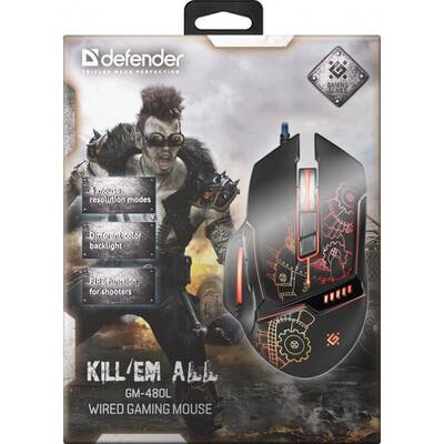 Mouse Defender Wired gaming KILL'EM ALL GM-480L OPTIC 3200dpi 8P
