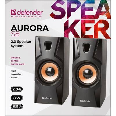 Boxe SPEAKERS DEFENDER AURORA S8 2.0 8W USB