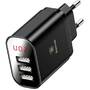 Mains charger with display Baseus Mirror Travel 3x USB - black