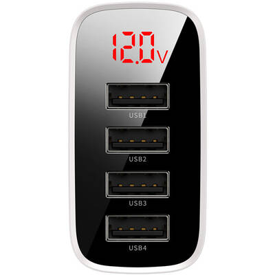 Baseus Mirror Lake charger, 4x USB, 6A, 30W (white)