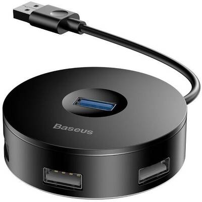 Hub USB Hub 4in1 USB to USB 3.0 + 3x USB 2.0 Baseus 15cm (black)