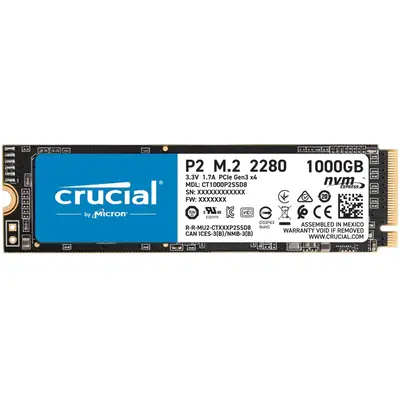 SSD Crucial P2 M.2 1TB PCIe Gen3x4 2280 Tray