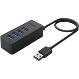 W5P-U3, 4 porturi, USB 3.0, negru