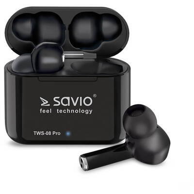 Casti Bluetooth SAVIO TWS-08 PRO headphones/headset In-ear Black
