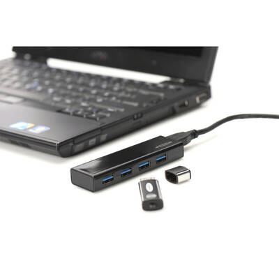 Hub USB Ednet 85155 interface hub USB 3.0 (3.1 Gen 1) Micro-B 5000 Mbit/s Black
