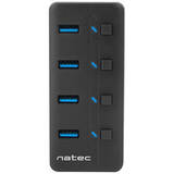 Hub USB Natec 3.0 MANTIS 2 4-PORTS WITH SWITCH+POWER SUPPLY