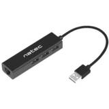 Hub USB Natec Dragonfly USB 2.0 480 Mbit/s Black