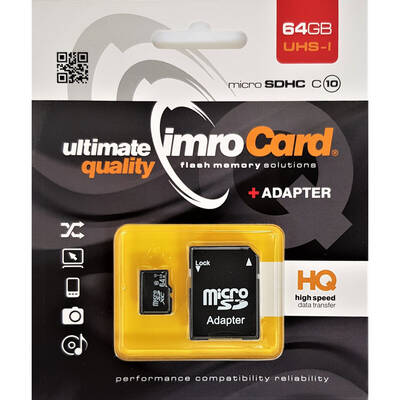 Card de Memorie IMRO 10/64G UHS-I ADP memory card 64 GB MicroSDHC Class 10