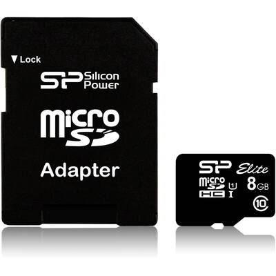 Card de Memorie SILICON-POWER Elite 8GB microSDHC UHS-I memory card Class 10
