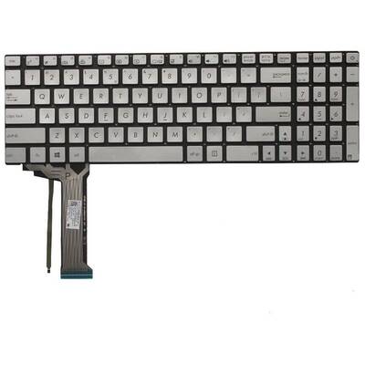 Tastatura Asus N752VW iluminata US argintie