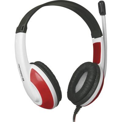 Casti Over-Head Defender HEADPHONES WITH MICROPHONE WARHEAD G-120 WHITE & RED + GAME!!!