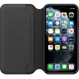iPhone 11 Pro - Husa Flip tip "Leather Folio", deschidere orizontala - Negru