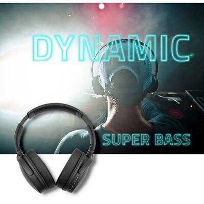 Casti Bluetooth QOLTEC 50851 Wireless Headphones with microphone Super Bass | Dynamic | BT | Black