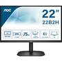 Monitor AOC 22B2H WLED, 22", 1920 x 1080 Full HD, 75 Hz , VA, 200 cd/m, 4 ms, HDMI, VGA, Negru