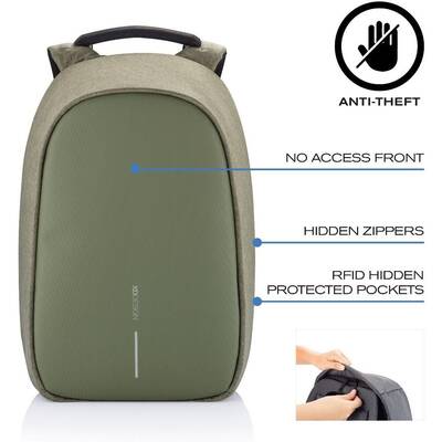 XD DESIGN ANTI-THEFT BACKPACK BOBBY HERO SMALL GREEN P/N: P705.707