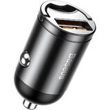 Baseus Mini car charger Tiny Star, USB, QC 3.0, 30W (gray)