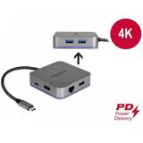 Docking Station DELOCK USB Type-C  pentru dispozitive mobile 4K - HDMI/Hub/LAN/PD 3.0 cu iluminare LED