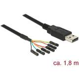 DELOCK 83787, Converter USB 2.0 > Serial-TTL 6 pin pin header connector individually 1.8 m (3.3 V) - serial adapter - USB