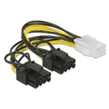 DELOCK 85455, power cable - 6 pin PCIe power to 8 pin PCIe power (6+2) - 30 cm