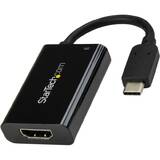 Adaptor StarTech CDP2HDUCP, USB C to HDMI 2.0 Adapter 4K 60Hz with 60W Power Delivery Pass-Through Charging - USB Type-C to HDMI Video Converter - Black - external video adapter - black