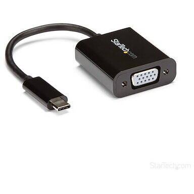Adaptor StarTech CDP2VGA, USB-C to VGA Adapter - Black - 1080p - Video Converter For Your MacBook Pro - USB C to VGA Display Dongle (CDP2VGA) - external video adapter - black