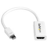 Adaptor StarTech MDP2HD4KSW, Mini DisplayPort to HDMI 4K Audio / Video Converter - mDP 1.2 to HDMI Active Adapter for MacBook Pro/Air - 4K @ 30Hz - White (MDP2HD4KSW) - video converter - white