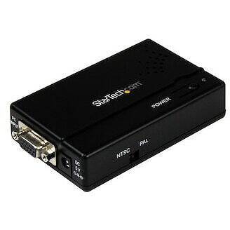 Adaptor StarTech VGA2VID, High Resolution VGA to Composite (RCA) or S-Video Converter - PC to TV Video Adapter - 1600x1200 RGB to TV (VGA2VID) - video converter - black