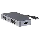 Adaptor StarTech CDPVDHDMDPSG, USB C Multiport Video Adapter 4K/1080p - USB Type C to HDMI, VGA, DVI or Mini DisplayPort Monitor Adapter - Space Gray - external video adapter - space gray
