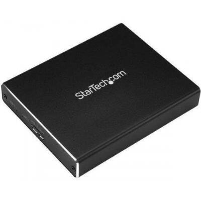 StarTech Dual-Slot Hard Drive Enclosure for M.2 SATA SSDs - USB 3.1 (10Gbps) - Aluminum - M.2 to SATA - Raid Drive Enclosure (SM22BU31C3R) - flash storage array