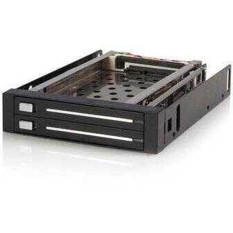StarTech 2 Drive 2.5in Trayless Hot Swap SATA Mobile Rack Backplane - Dual Drive SATA Mobile Rack Enclosure for 3.5 HDD (HSB220SAT25B) - storage bay adapter