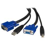 Hub USB StarTech SV231DPDDUA2, 2-in-1 USB KVM Cable - Keyboard / video / mouse / USB cable - HD-15 (VGA), USB Type B (M) to USB, HD-15 (VGA) - 6 ft - SVUSB2N1_6 - keyboard / video / mouse / USB cable - 1.8 m