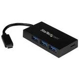 4-Port USB 3.0 SuperSpeed Hub with Power Adapter - Portable Multiport USB-A Dock IT Pro - USB Port Expansion Hub for PC/Mac (ST4300USB3) - hub - 4 ports