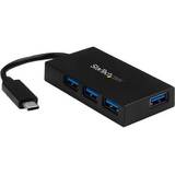 HB30C4AFPD, 4 Port USB C Hub - USB-C to 4x USB-A (USB 3.0/3.1 Gen 1 SuperSpeed 5Gbps) - USB Bus or Self Powered - BC 1.2 Charging Hub - hub - 4 ports