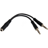 StarTech  3.5mm 4 Position to 2x 3 Position 3.5mm Headset Splitter Adapter - F/M - 3.5mm headset Adapter Cable (MUYHSFMM) - headset splitter