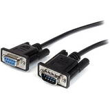 1m Black Straight Through DB9 RS232 Serial Cable - DB9 RS232 Serial Extension Cable - Male to Female Cable (MXT1001MBK) - serial extension cable - 1 m
